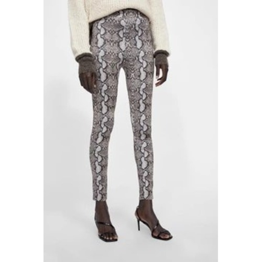 Zara‎ Accessories Snakeskin Print Leggings Trousers S NWT